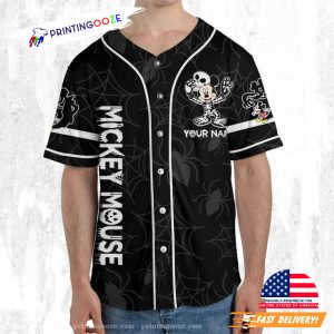 Custom Disney Halloween Mickey and Friends Skeleton Jersey 3