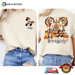 Customized Mickey Or Minnie Happy Thanksgiving Disney Comfort Colors T shirt 4