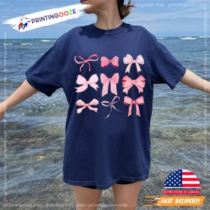 Cute Ribbon Bow Comfort Colors T Shirt 2