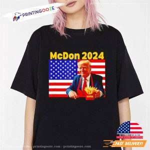 Donald Trump French fry cooking fries McDon 2024 flag shirt 2