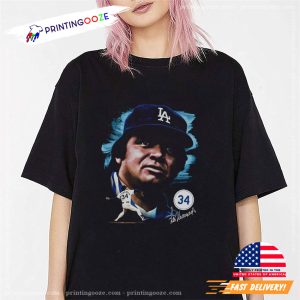 Fernando Valenzuela MLB Los Angeles Dodgers Portrait T Shirt