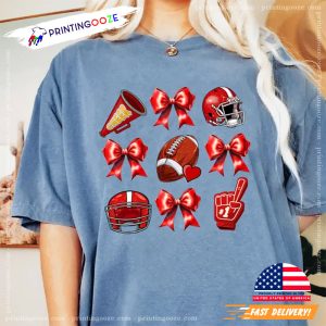 Football Coquette Bow Comfort Colors Shirt