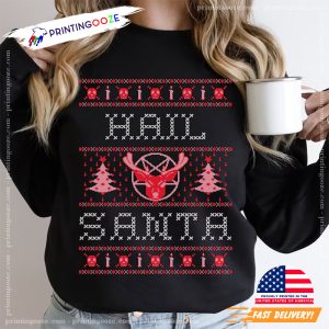 Hail Santa Shirt Goth Ugly Christmas Sweater 3