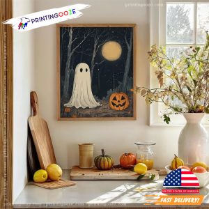 Halloween Peanuts Ghost Art Print For Fall Ghost Poster 2