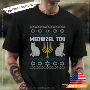 Happy Hanukkah Funny Mazel Tov Cat T shirt 2