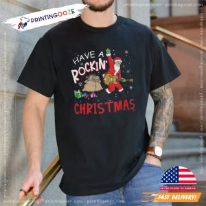 Have a Rockin' Christmas, Rockin' Santa Claus T Shirt 2