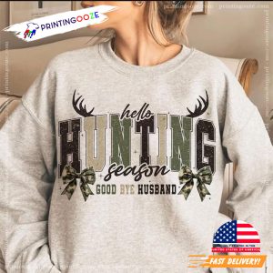 Hello Hunting Season Camo Coquette Bow Shirt 1