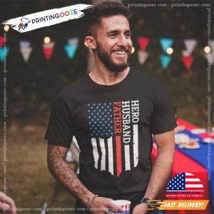 Hero Husband Father America Flag T shirt 3