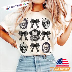 Horror Coquette Bow Halloween T shirt 2