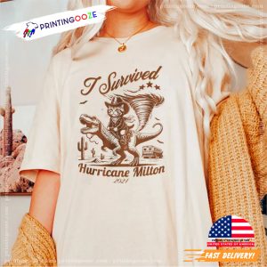 I Survived Hurricane Milton Cowboy Cat T shirt 1