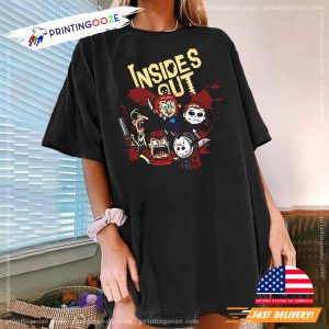 Insides Out Halloween Horror Characters Comfort Color Shirt 2