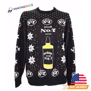 Jack Daniels Bourbon Old No 7 Logo Ugly Christmas Sweater 2