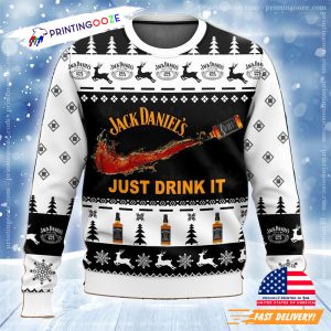 Jack Daniels Just Drink It Ugly Christmas Sweater 2