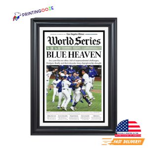 LA Dodgers World Series Blue Heaven Newspaper Poster 1