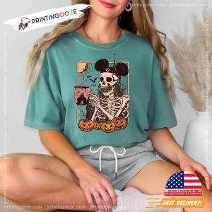 Mickey Skeleton Coffee Comfort Colors Tee 2