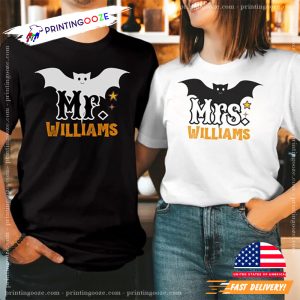 Mr And Mrs Horror Boo Spooky Couple Halloween T-shirt 1