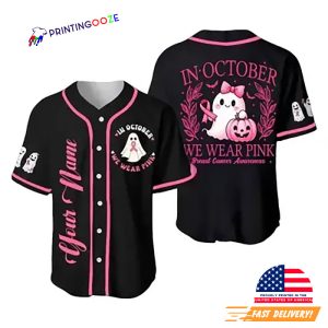 Personalized In October We Wear Pink Baseball Jersey