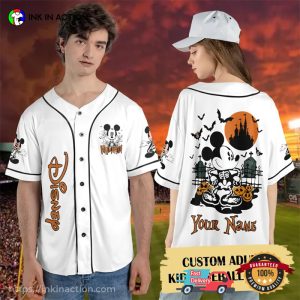 Personalized Retro Mickey Mouse Halloween Baseball Jersey 2