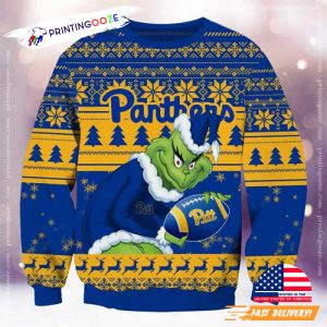 Pittsburgh Panthers Blue Grinch NFL Christmas Ugly Sweater 2