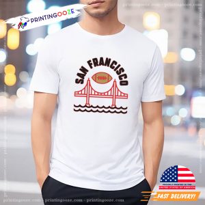 Retro San Francisco Football Golden Gate Bridge T shirt 2