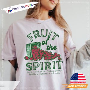 Retro Strawberry Fruit of The Spirit Christian Comfort Color Tee