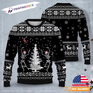 Skeleton Dancing Party Ugly Christmas Sweater 3