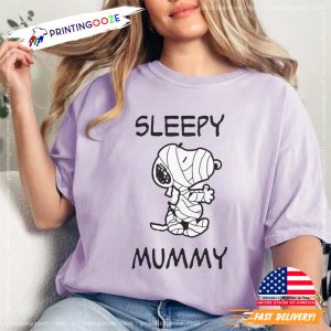 Snoopy Mummy Halloween Comfort Color Tee 4