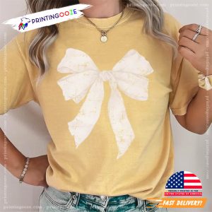 Soft Girl Aesthetic Bow Comfort Colors Tshirt 2