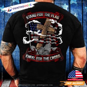 Stand For The Flag Kneel For The Cross Veteran Day T Shirt 2