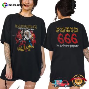 The Number Of The Beast Album Metal Rock Iron Maiden Band T shirt