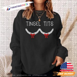 Tinsel Tits Christmas Humor Adults T shirt 2