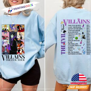 Villains The Evil Tour Disney 2 Sided Shirt 1