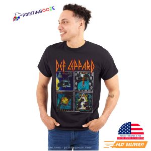 Vintage Def Leppard Rock Band Albums Unisex T shirt 3