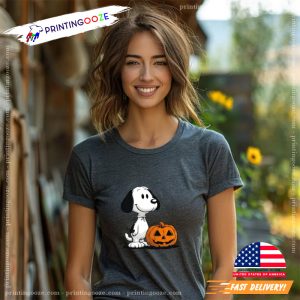 Vintage Snoopy Pumpkin Funny Fall Halloween Party T shirt 4