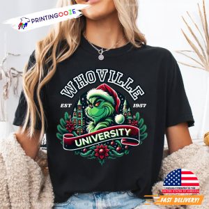 Whoville University Est 1957 Grinch Christmas Shirt 4