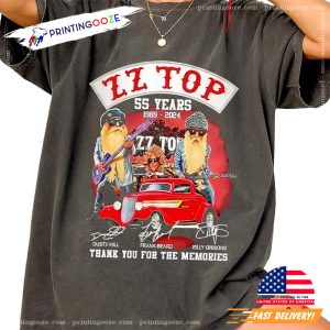 ZZ Top 55 Years 1969 2024 Thank You For The Memories T shirt 1