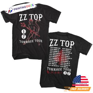 ZZ Top Devil Tonnage Tour 2 SidedT Shirt 1