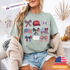 2024 America President Trump Coquette Bow Comfort Colors T shirt 2