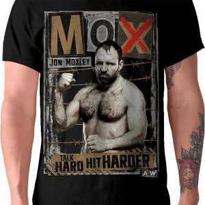 AEW Jon MOX Moxley Talk Hard Hit Harder T shirt 1