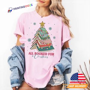 All Booked For Christmas Comfort Colors Tee 2