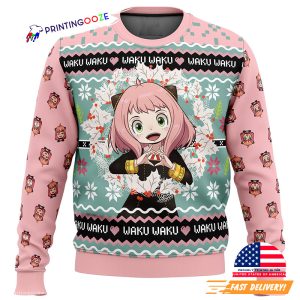 Anya Forger Waku Waku Spy x Family Ugly Christmas Sweater 2