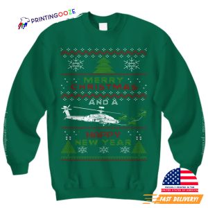 Apache Helicopter ugly xmas shirts 2