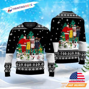 Basketball Stars Santa Ugly Christmas Sweater