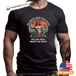 Blessed Are The Buff Funny Jesus Gym Shirt