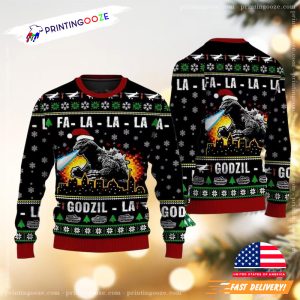 Christmas Godzilla Movie Ugly Sweater