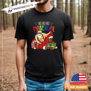 Christmas Ho Ho Ho Mosexual Gay Santa LGBT T shirt 1