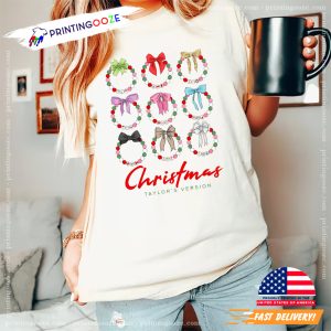 Christmas Taylor's Swift Christmas Wreath Comfort Colors T shirt 2