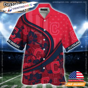 Cleveland Indians MLB Us Flag Hawaiian Shirt 2