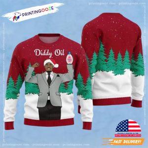 Diddy Oil Diddy Party Meme Ugly Christmas Sweater