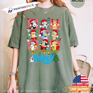 Disney Bluey family Christmas Comfort Color Tee